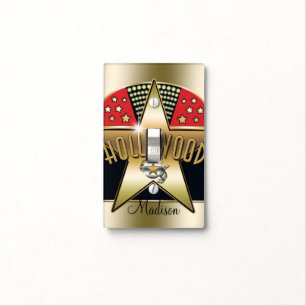 Gold Star Hollywood Retro Light Switch Cover