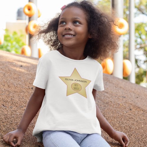 Gold Star Hollywood Superlative Kids T_Shirt