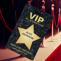 Gold Star Hollywood VIP Pass Party Favor