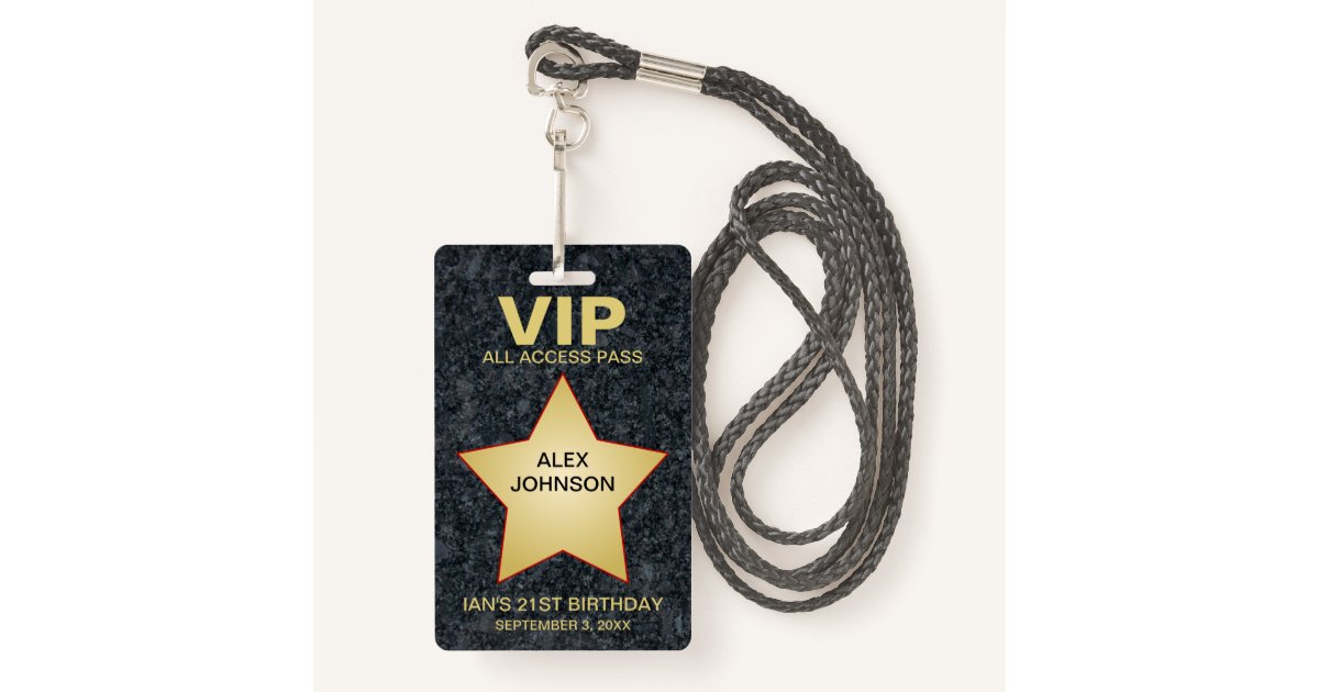 Gold Star Hollywood Vip Pass Party Favor Badge Zazzle Com Gold Star Hollywood Vip Pass Party Favor Badge Zazzle Com