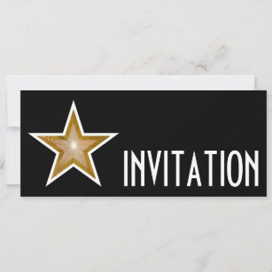Gold Star 'INVITATION' black long Invitation