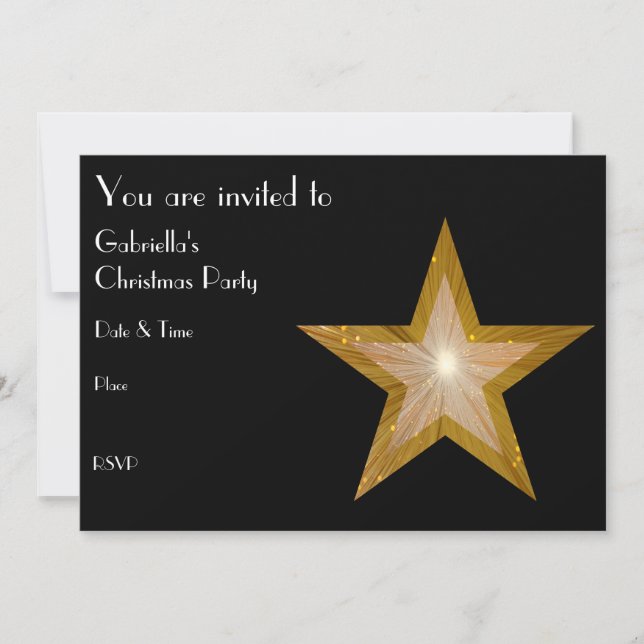 Gold Star invitation front text black (Front)