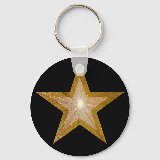 Gold Star keychain black (Front)