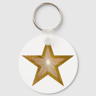 Gold Star keychain white