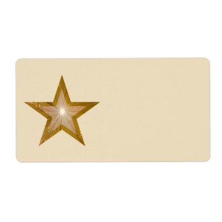 "Gold" Star label large cream plain