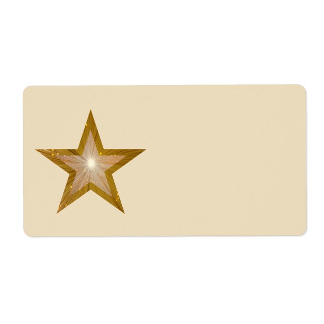 "Gold" Star label large cream plain (Front)