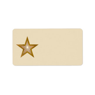 "Gold" Star label medium cream plain