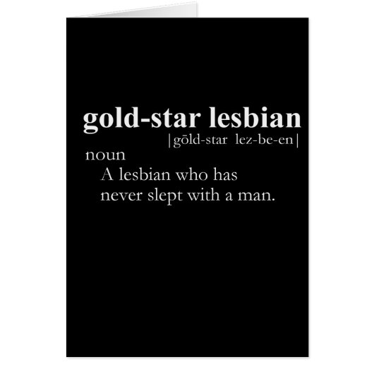 GOLD STAR LESBIAN (definition) Cards (Front)