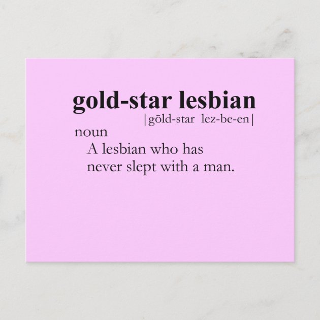 GOLD STAR LESBIAN (definition) Postcard | Zazzle