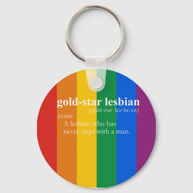 GOLD STAR LESBIAN T-SHIRT / Gay Slang T-shirt Keychain (Front)