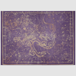Gold Star Map Series Design 3 Tissue Paper
