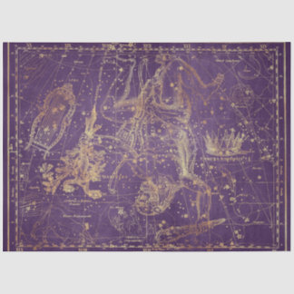 Gold Star Map Series Design 9 Tissue Paper