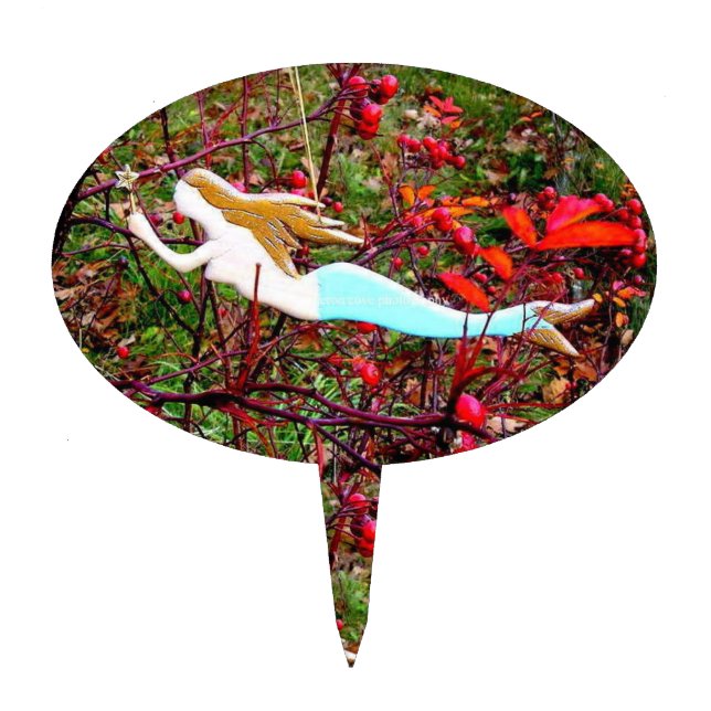 gold star mermaid cake topper (Front)