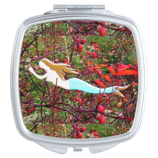 gold star mermaid mirror for makeup (Front)