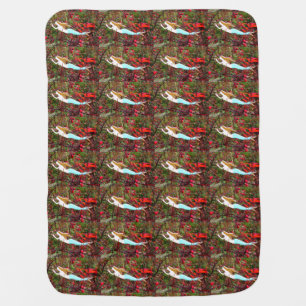 gold star mermaid swimming baby blanket