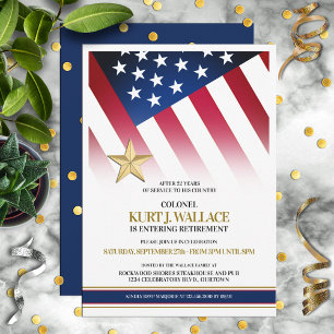 Gold Star Military Retirement Party Invitation
