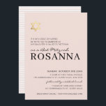 GOLD STAR modern Bat Mitzvah minimal pale pink Invitation<br><div class="desc">by kat massard >>> https://linktr.ee/simplysweetpaperie <<< A modern, simply classy invitation design for your child's BAR or BAT MITZVAH TIP :: 1. To change/move graphics & fonts and add more text - hit the "customise it" button. - - - - - - - - - - - - - -...</div>