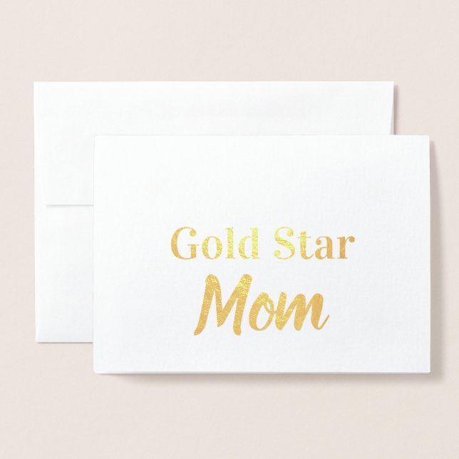 Gold Star Mom Happy Mother's Day Gold Foil Card (Front With Envelope)
