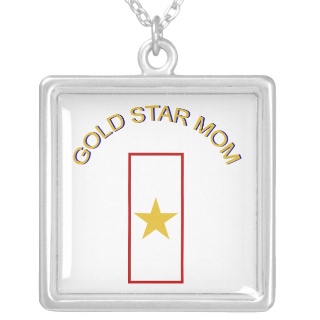 Gold Star Mom Silver Plated Necklace (Front)