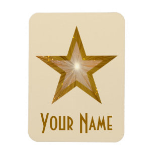"Gold" Star 'Name' flexible magnet cream
