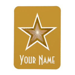 "Gold" Star 'Name' flexible magnet gold