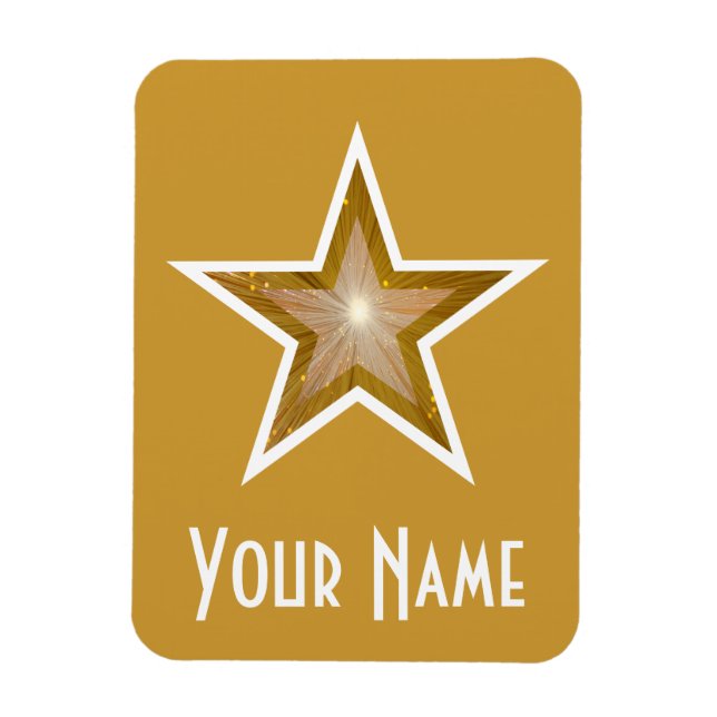 "Gold" Star 'Name' flexible magnet gold (Vertical)