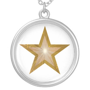 Gold Star necklace white
