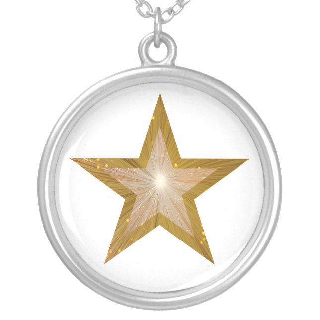 Gold Star necklace white (Front)