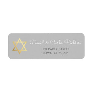 GOLD STAR OF DAVID bar mitzvah - Benjamin Daniel Label