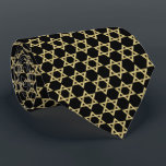 Gold Star Of David Black Neck Tie<br><div class="desc">Judaica Collection</div>