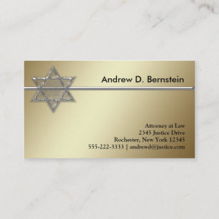 Gold Star of David Business Cards