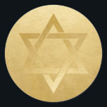 Gold Star of David Elegant Circle Classic Round Sticker<br><div class="desc">Elegant modern classic faux gold foil Star of David blank stickers you can personalize with any text or photo you add yourself. These stylish bar mitzvah favor tag stickers give a classy look as envelope seals, or on DIY bar and bat mitzvah party decor projects. • • • Click CUSTOMIZE FURTHER to...</div>