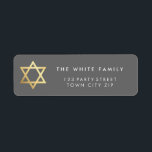 GOLD STAR OF DAVID modern plain simple grey Label<br><div class="desc">*** NOTE - THE SHINY GOLD FOIL EFFECT IS A PRINTED PICTURE Setup as a template it is easy to customize with your own text - make it yours! - - - - - - - - - - - - - - - - - - - - - -...</div>