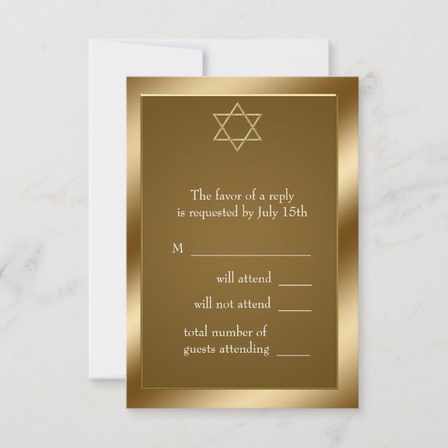 Gold Star of David RSVP Card (Front)