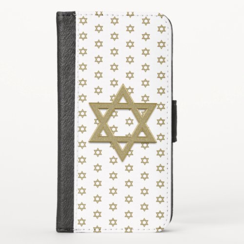 Gold Star of David Seamless iPhone X Wallet Case