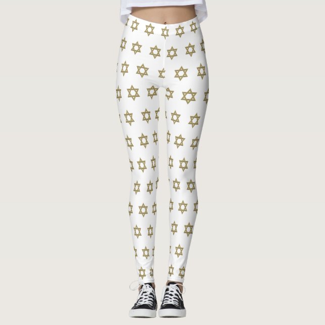 Gold Star of David Seamless Leggings (Front)