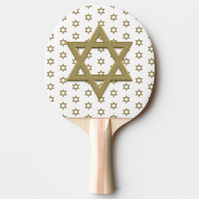 Gold Star of David Seamless Ping Pong Paddle (Front)