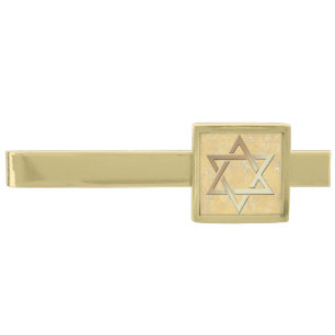 Gold Star of David Tie Bar