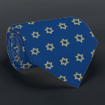 Gold Star Of David Universe Navy Blue Neck Tie<br><div class="desc">Judaica Collection</div>