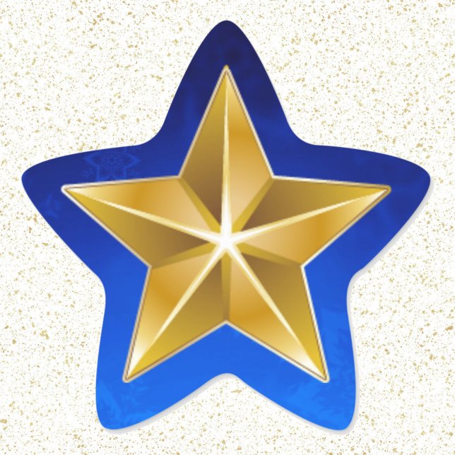 Gold Star on Blue Card Envelope Sticker (Creator Uploaded)