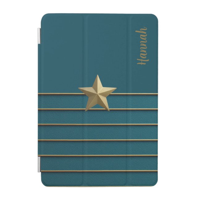 Gold Star on Teal iPad Smart Cover (Front)