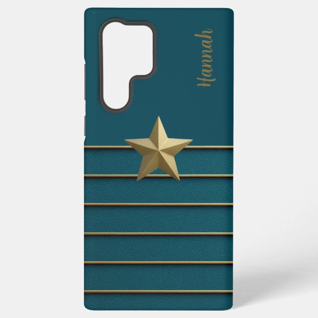 Gold Star on Teal Samsung Galaxy Case (Back)