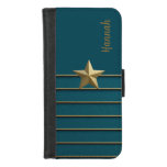 Gold Star on Teal Wallet Case