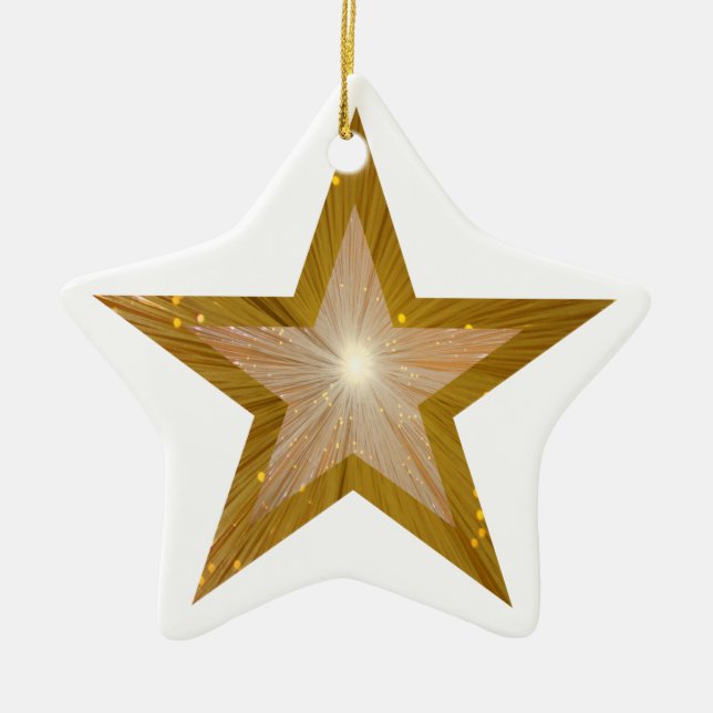 Gold Star ornament star shape white (Front)