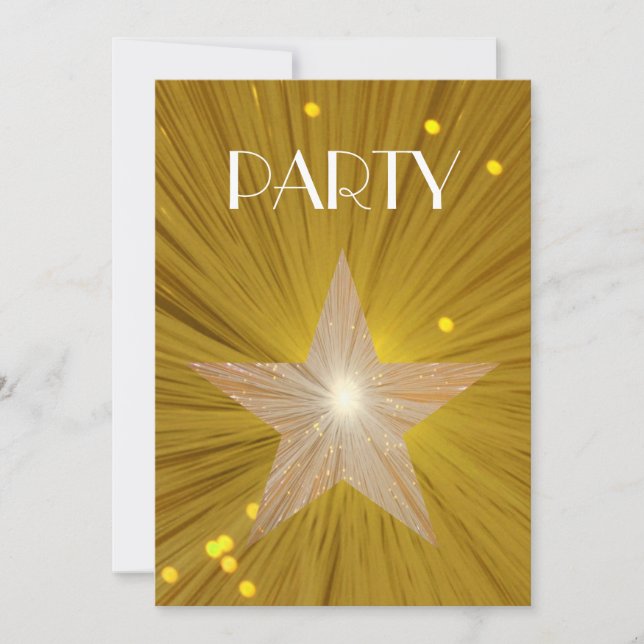 Gold Star 'Party' invitation (Front)