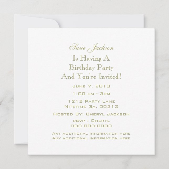 Gold Star Party Invitations (Front)