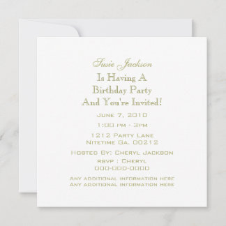Gold Star Party Invitations