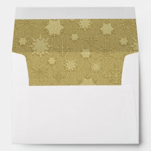 Gold Star Pattern Holiday Greeting Card Envelope