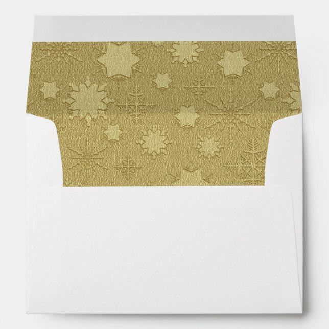 Gold Star Pattern Holiday Greeting Card Envelope (Back (Bottom))