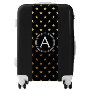 Gold Star Pattern Monogram Suitcase